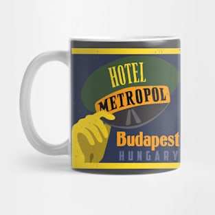 Vintage hotel luggage stamp tourist travel Budapest Hungary Mug